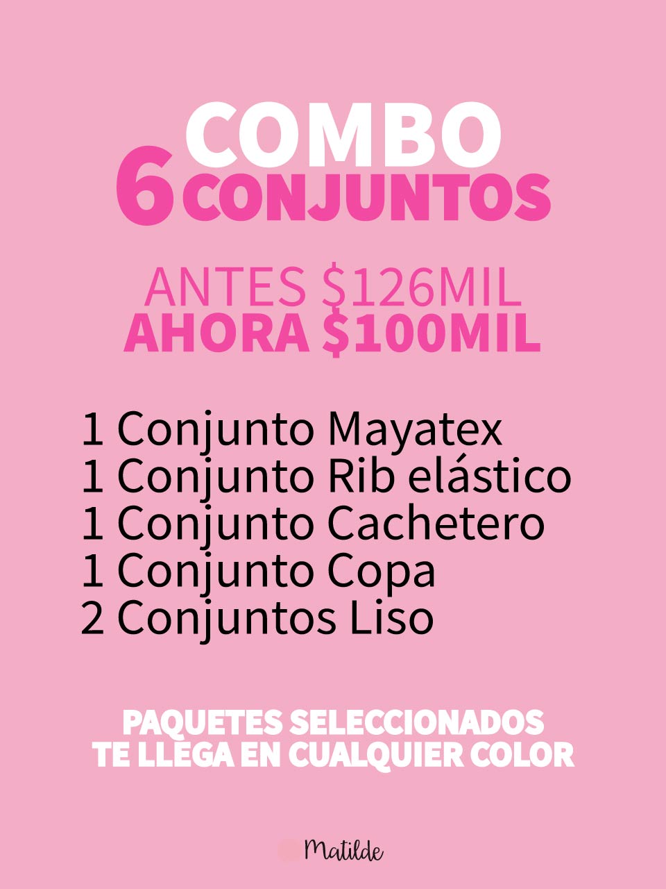 BOLSA EMPRENDEDORA 6 CONJUNTOS 100MIL