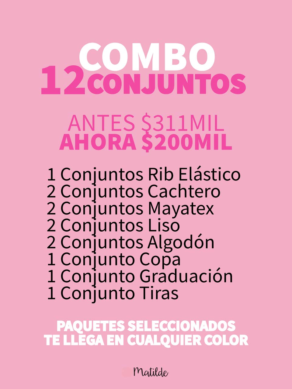 BOLSA EMPRENDEDORA 12 CONJUNTOS 200MIL