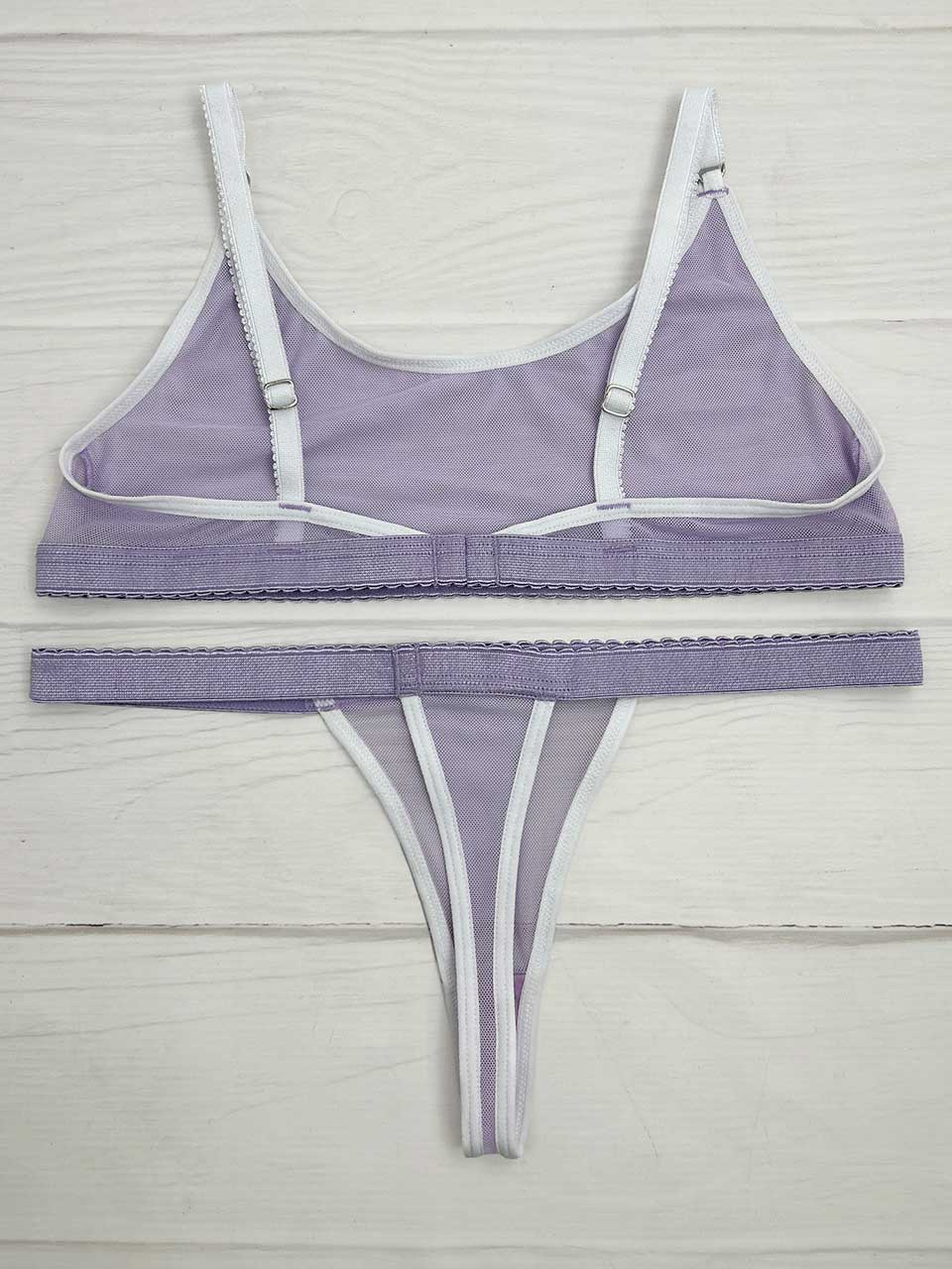 Conjunto basico mayatex lila con blanco