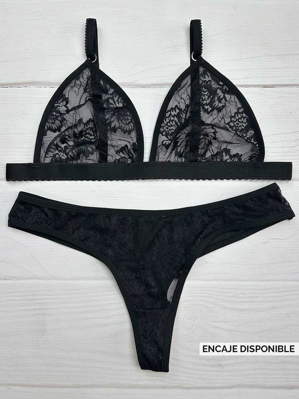 Conjunto blonda negro