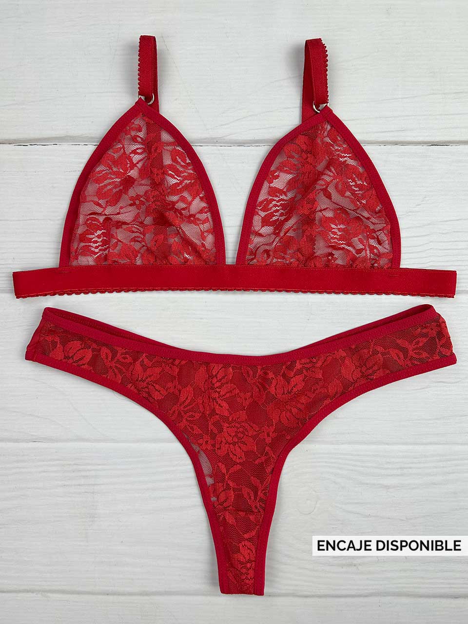 Conjunto blonda rojo