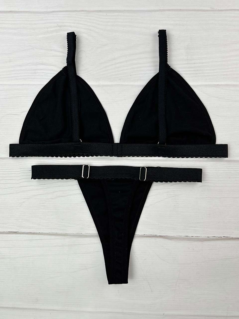 Conjunto contorno algodón negro