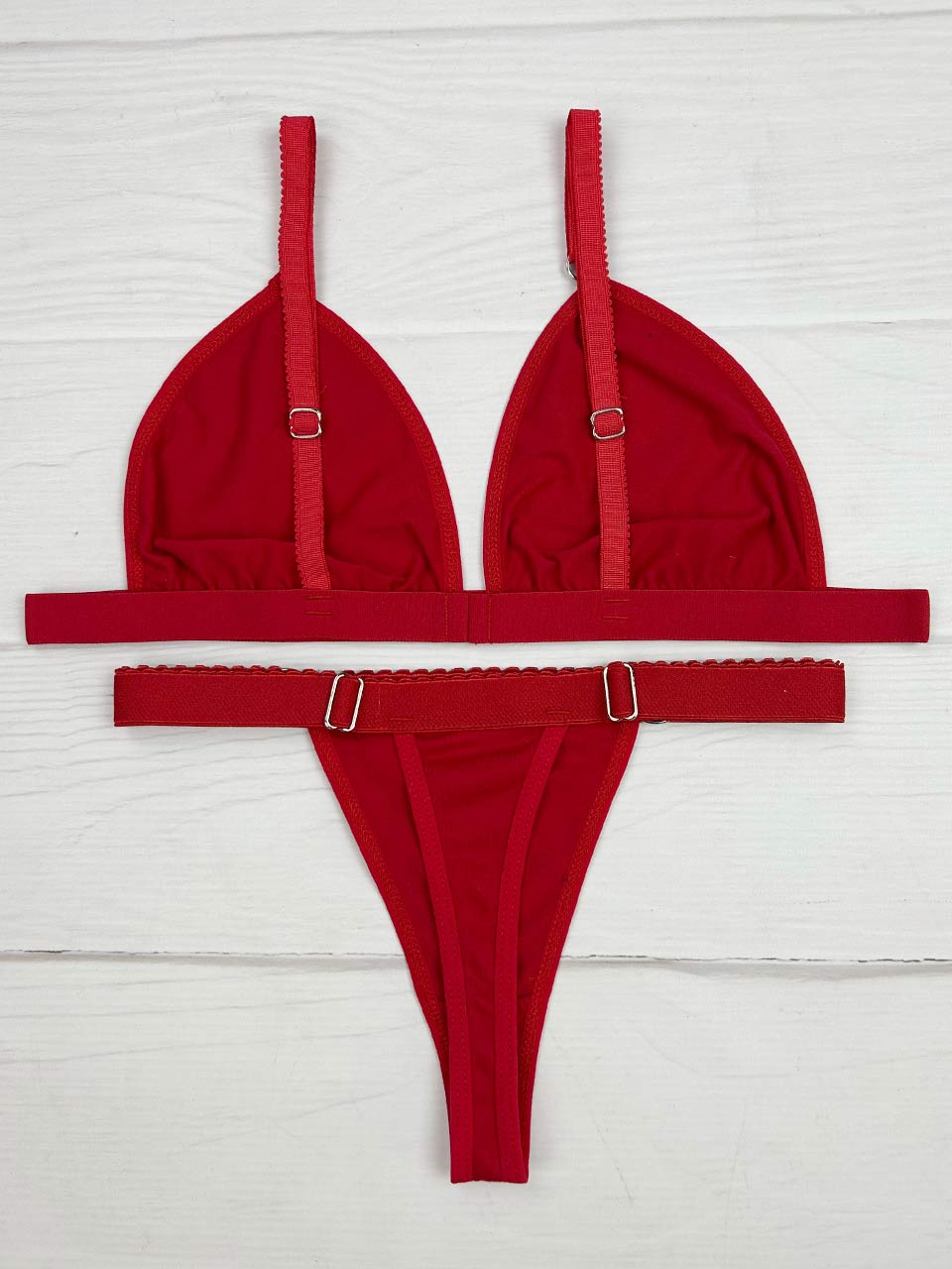 Conjunto contorno algodón rojo