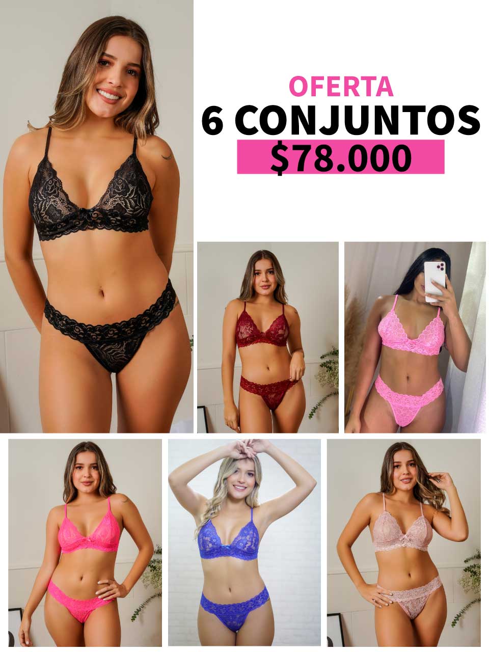 LLEVA 6 CONJUNTO FRANJA -35%