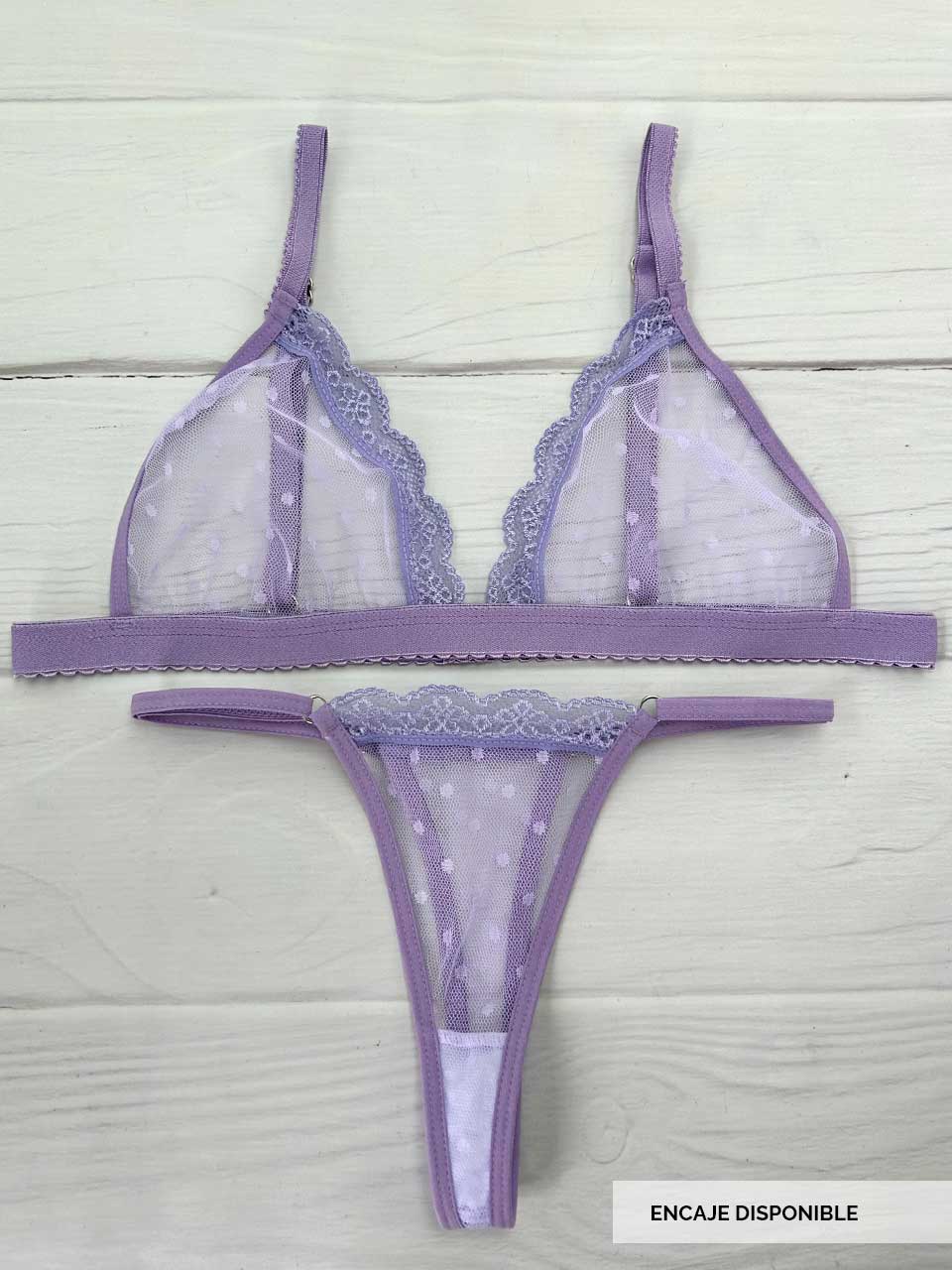 Conjunto grabado lila