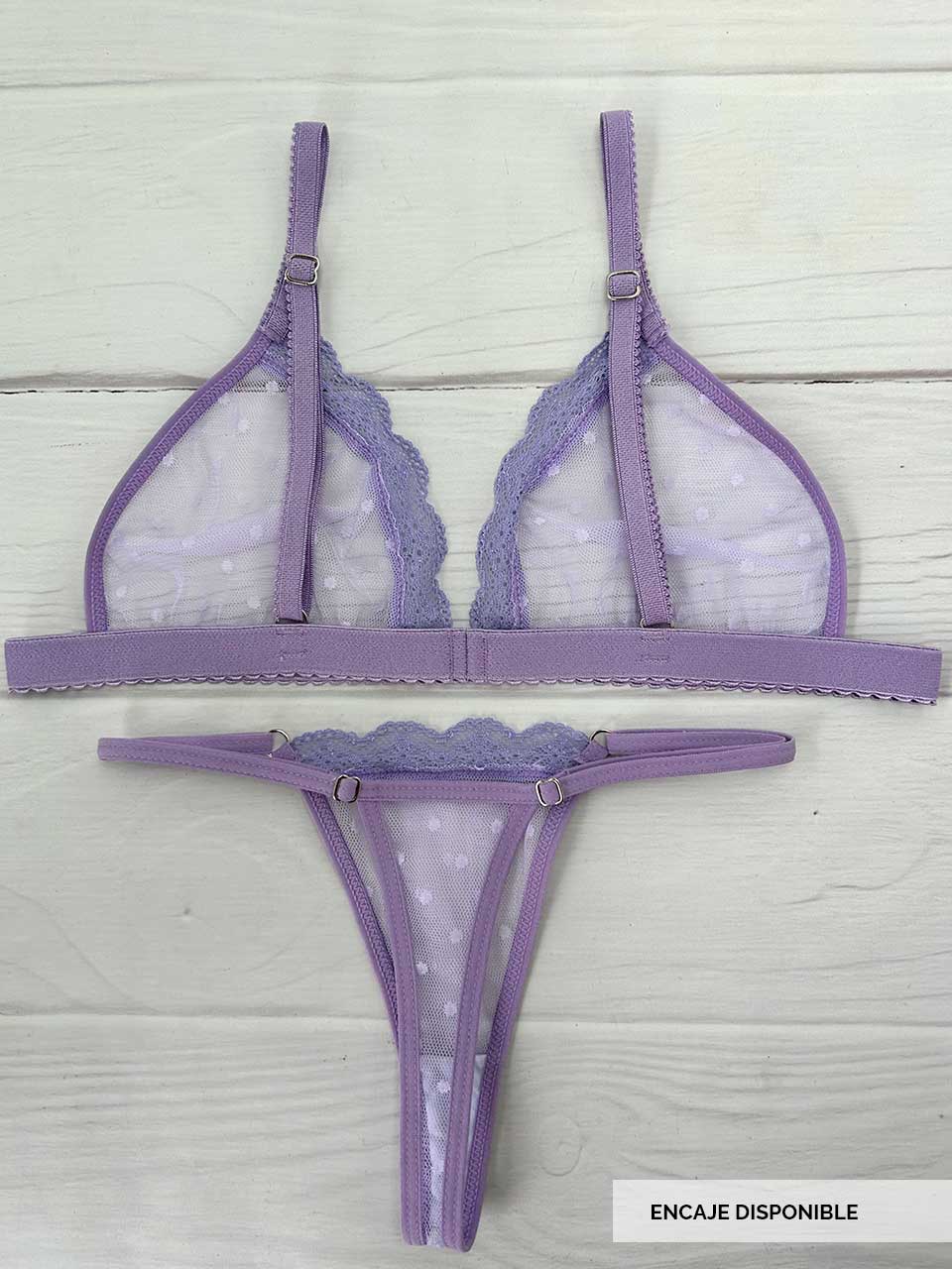 Conjunto grabado lila