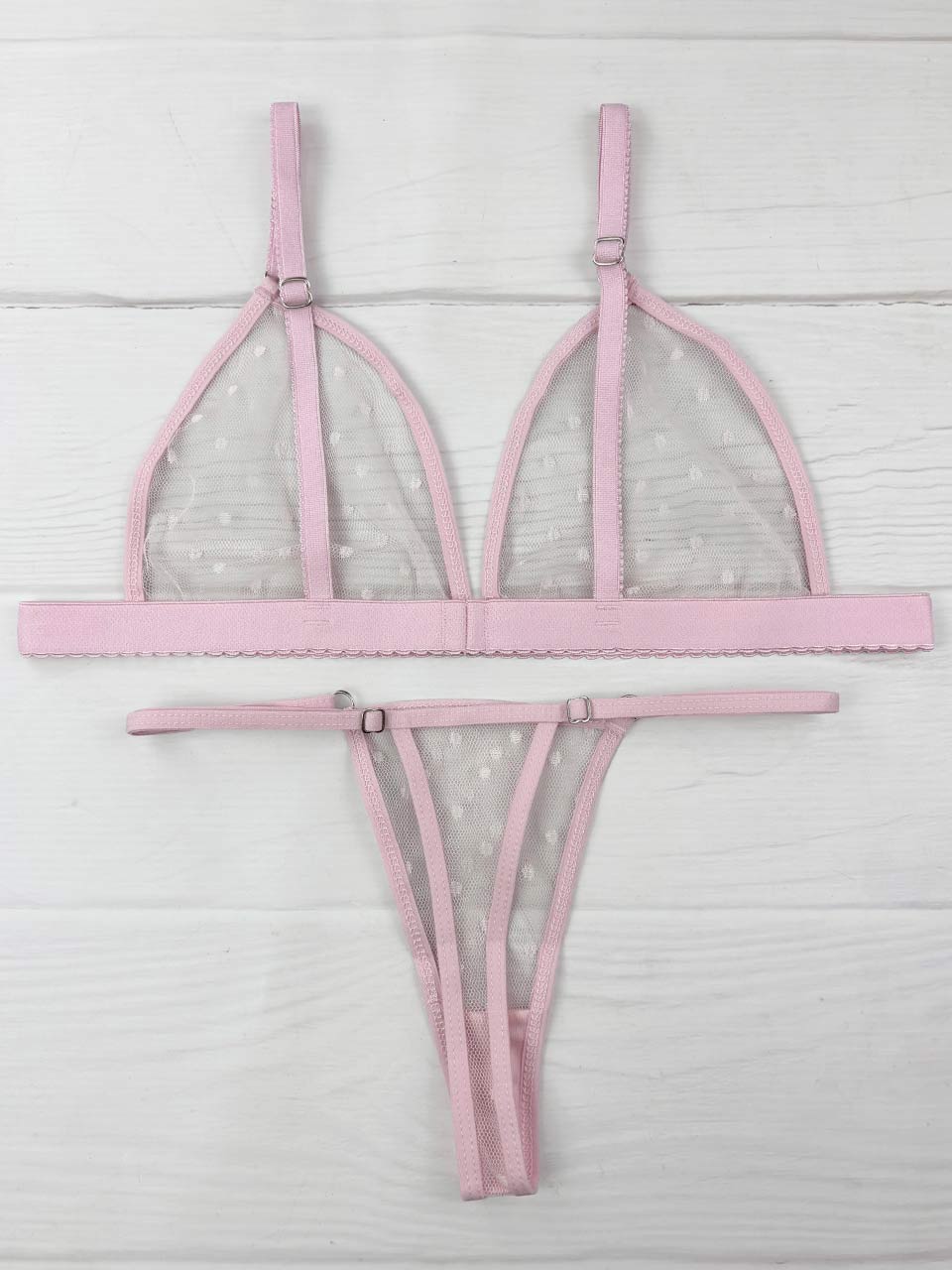Conjunto grabado rosa