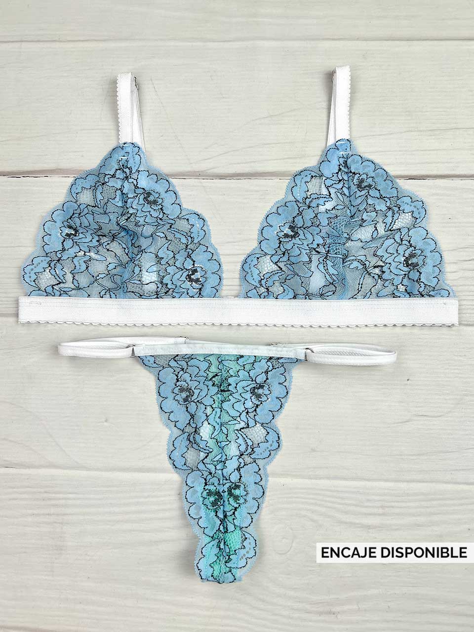 Conjunto mariposa bicolor cielo