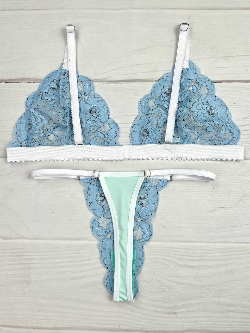 Conjunto mariposa bicolor cielo