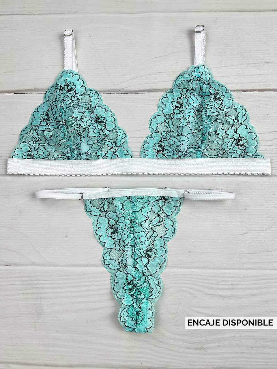 Conjunto mariposa bicolor menta