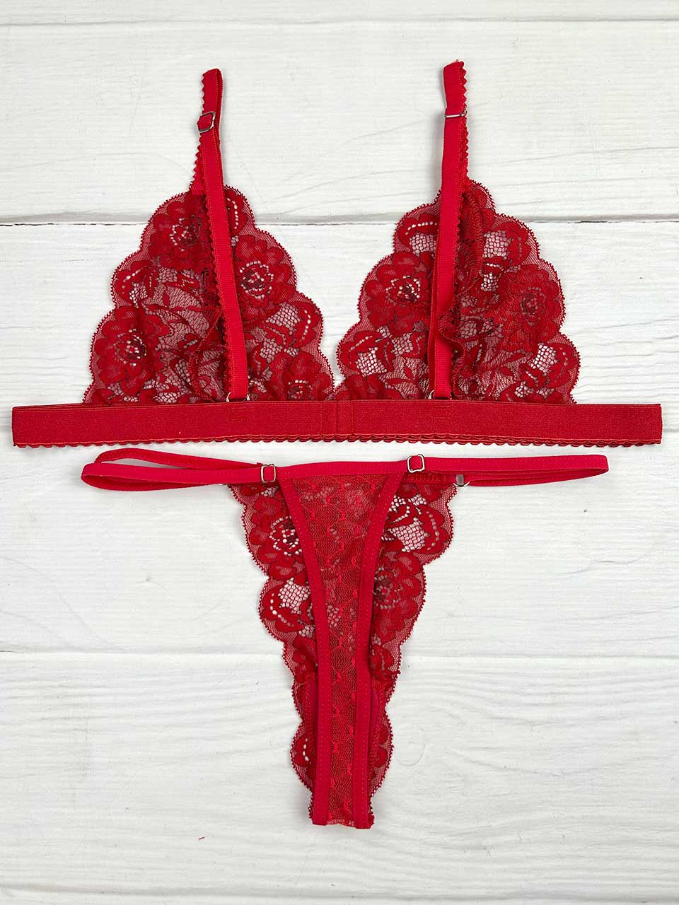 Conjunto mariposa bicolor rojo