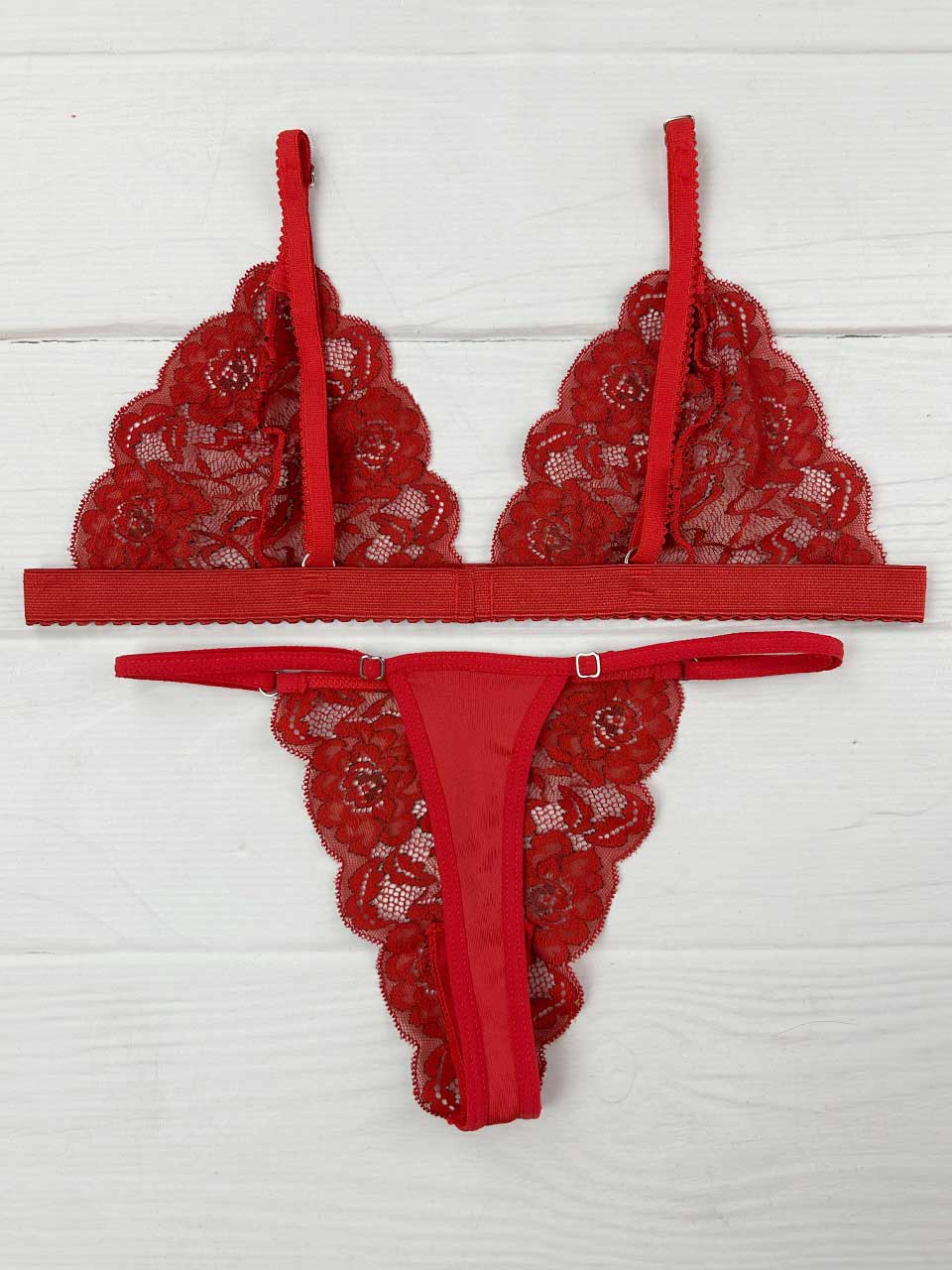 Conjunto mariposa bicolor rojo