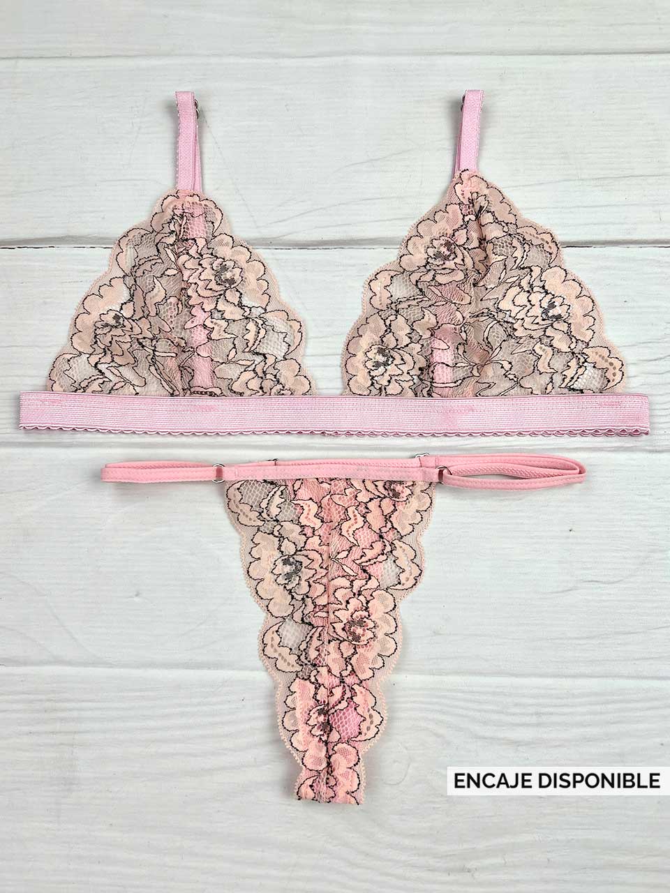 Conjunto mariposa bicolor rosa