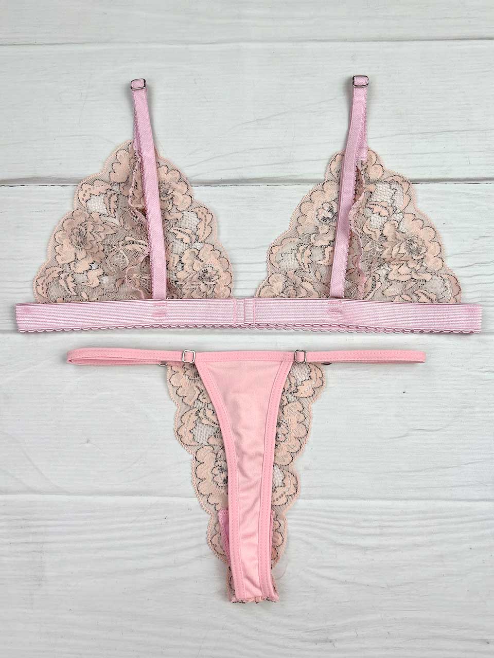 Conjunto mariposa bicolor rosa