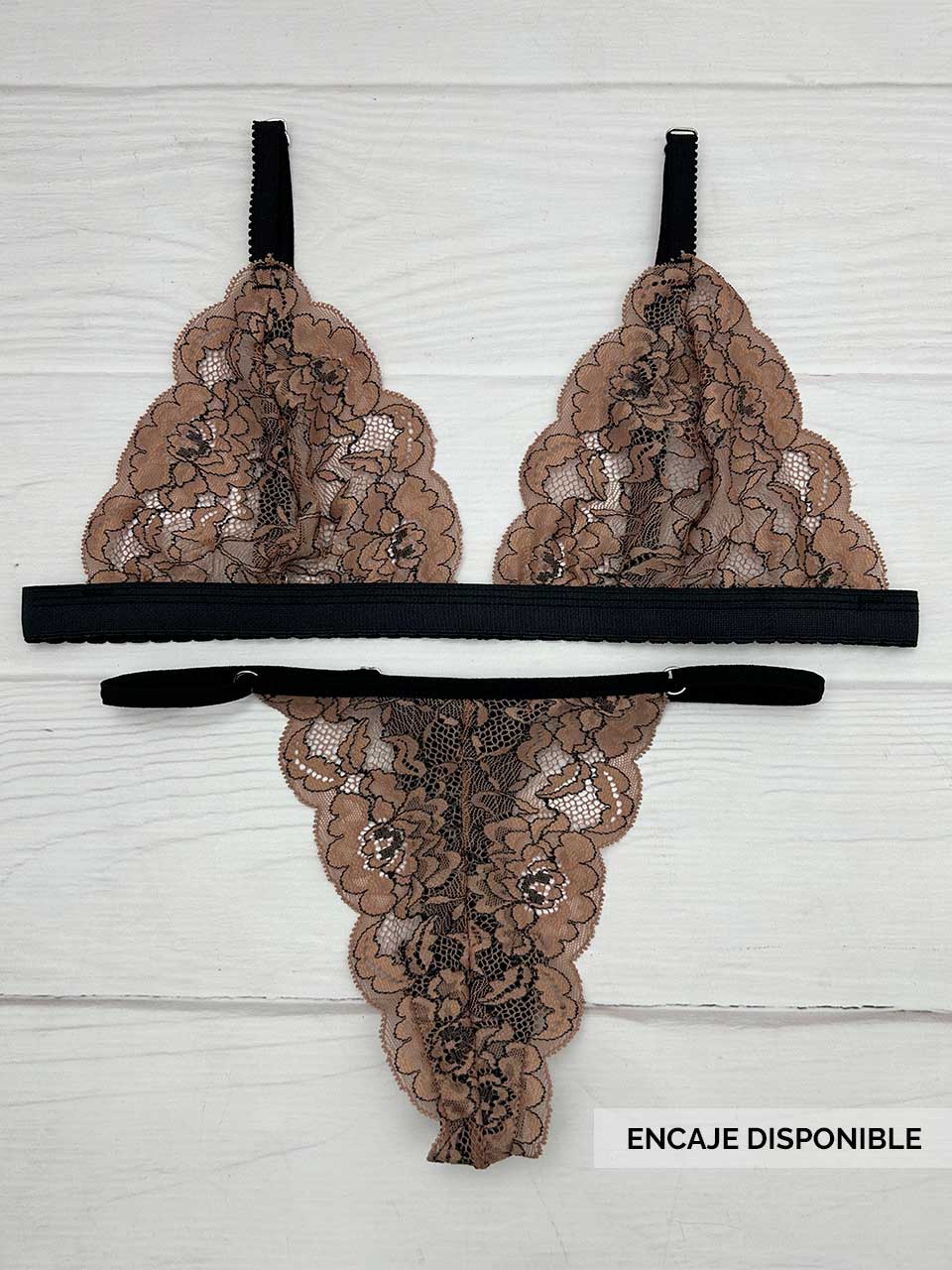 Conjunto mariposa bicolor terracota