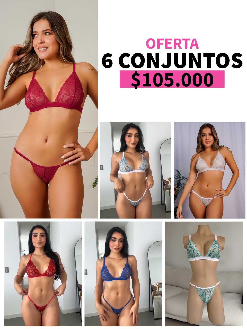 LLEVA 6 CONJUNTO MARIPOSA BICOLOR 35%