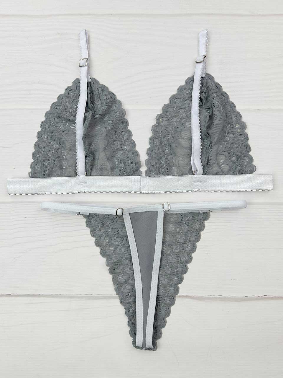 Conjunto mariposa gris