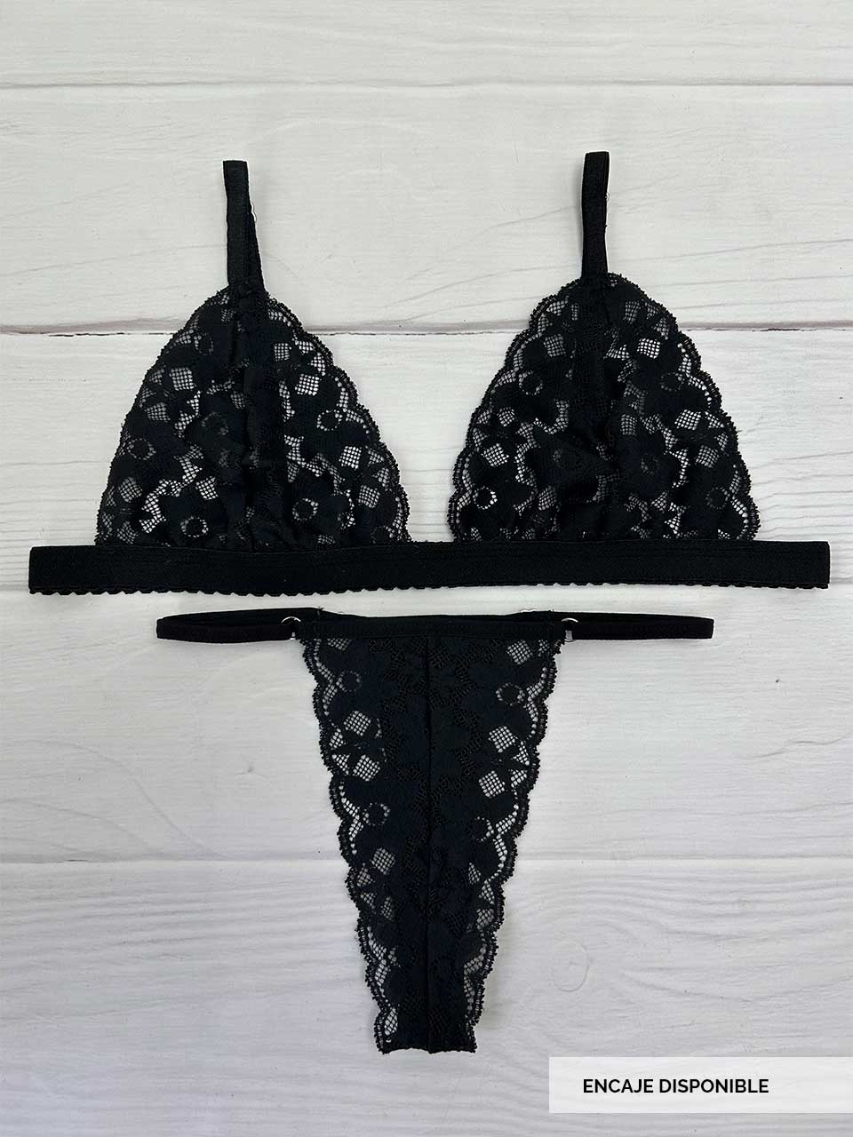 Conjunto mariposa negro