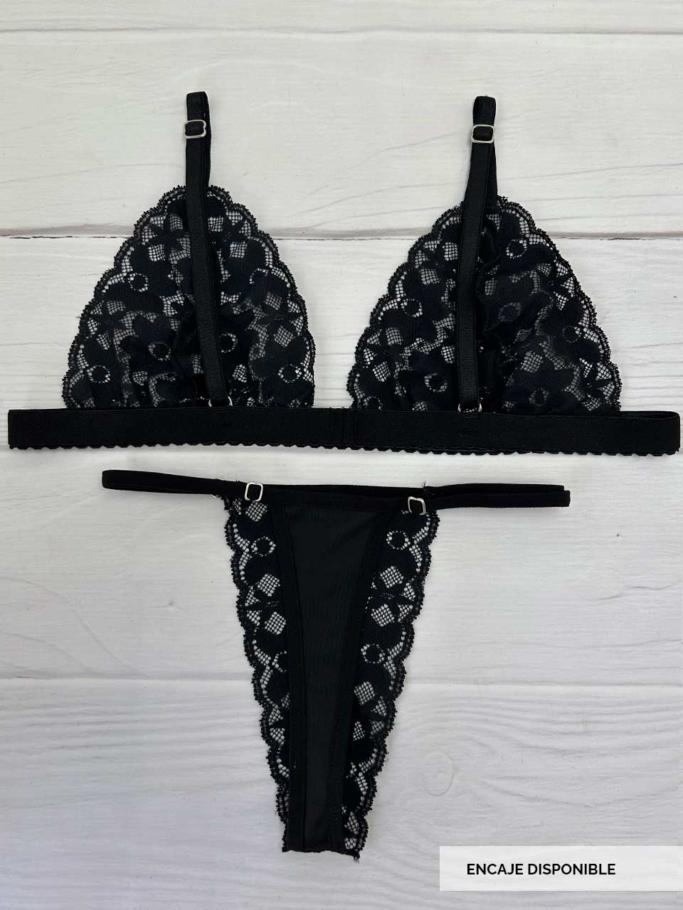 Conjunto mariposa negro