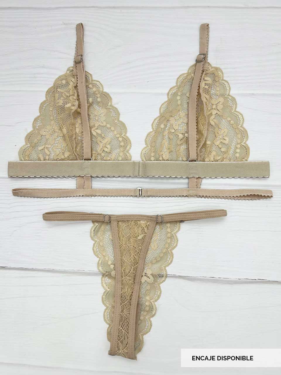 Conjunto tiras beige