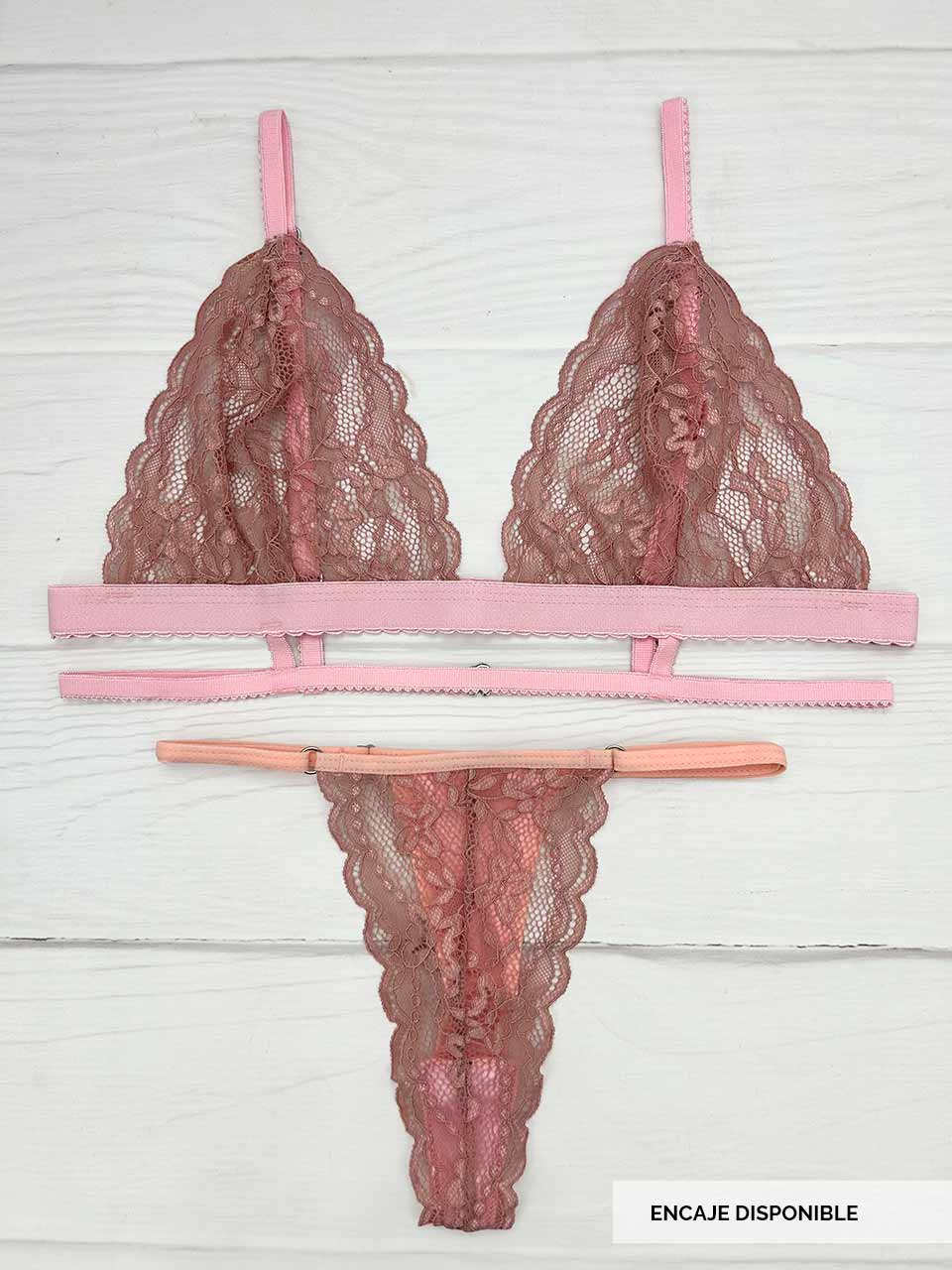 Conjunto tiras rosa