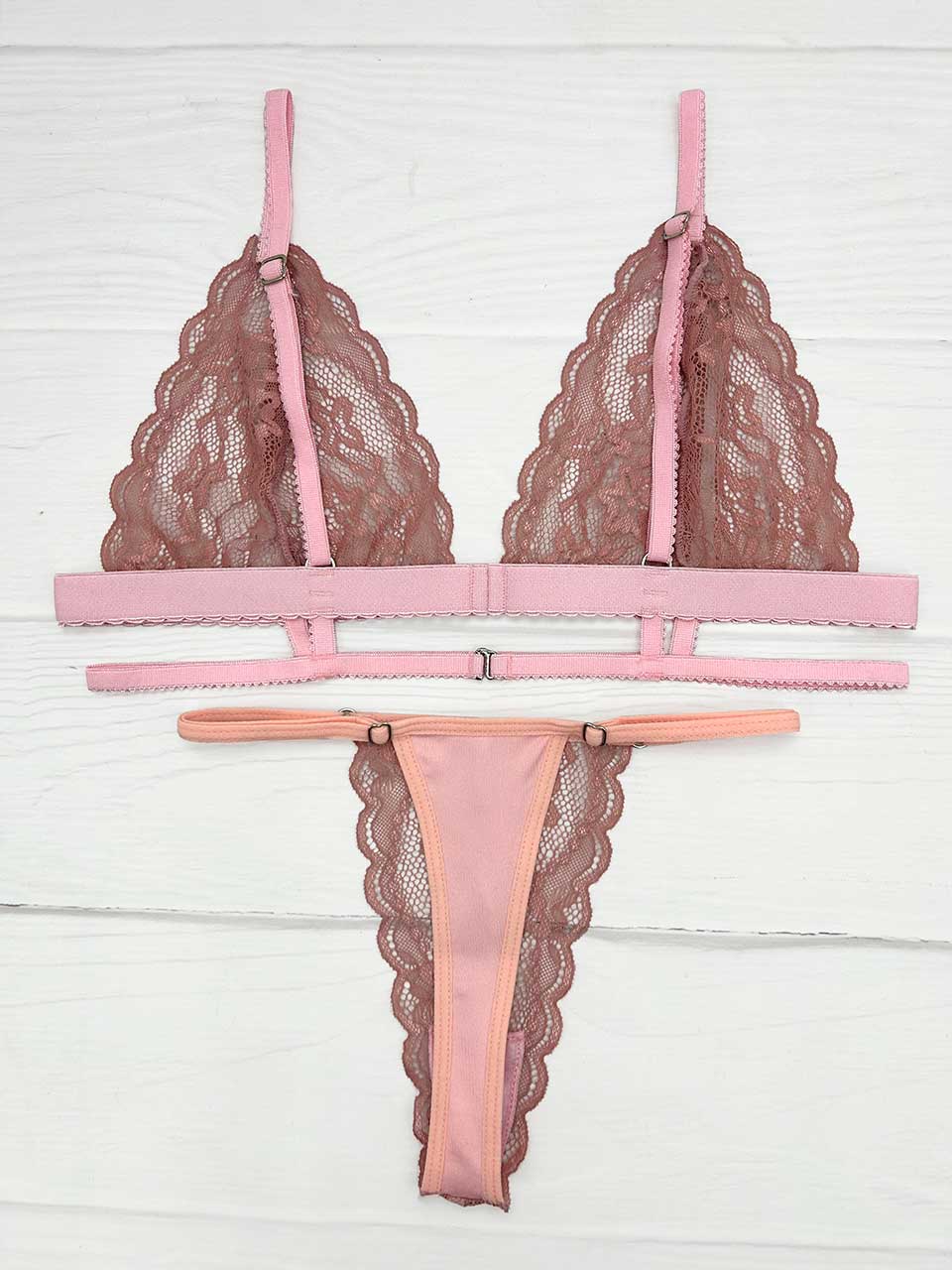Conjunto tiras rosa