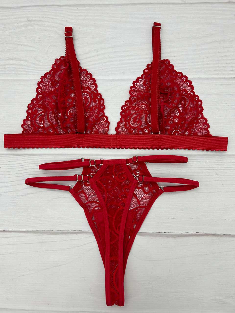 Conjunto triangulo rojo