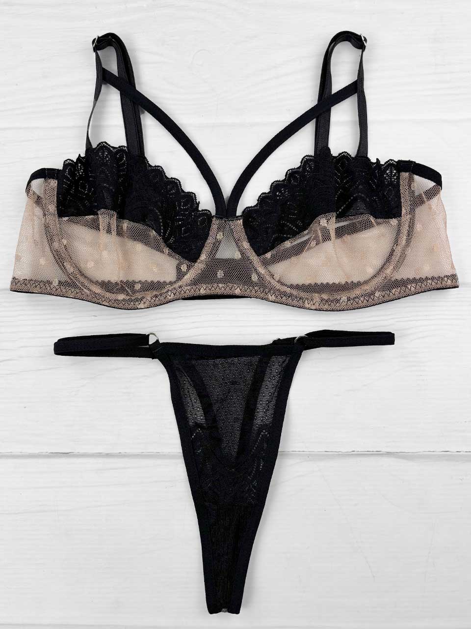 Conjunto varilla tiras beige