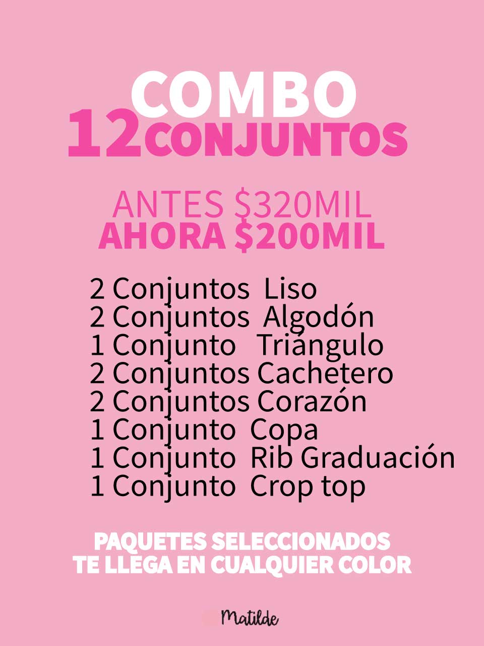 BOLSA EMPRENDEDORA 12 CONJUNTOS 200MIL