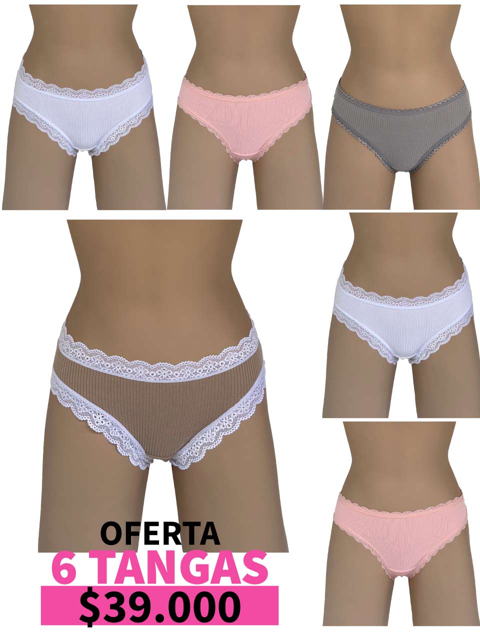 LLEVA 6 TANGAS RIB ELASTICO - 35%