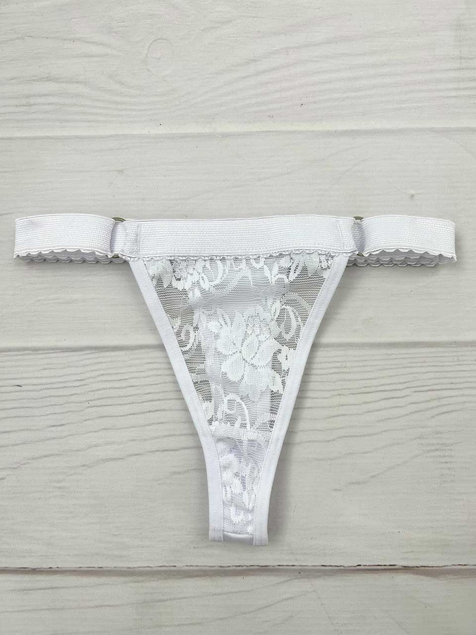 Tanga contorno graduable blanco