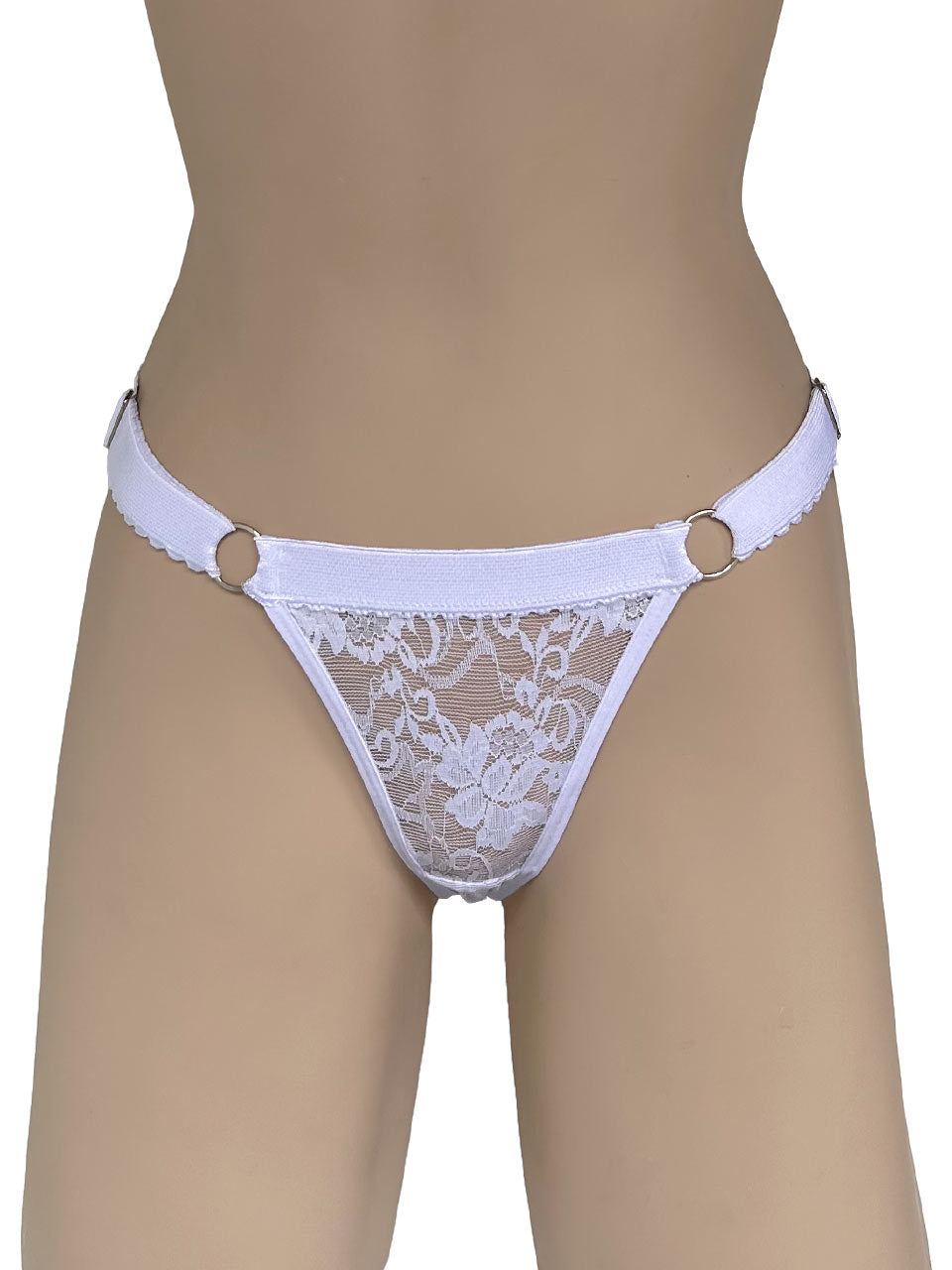 Tanga contorno graduable blanco