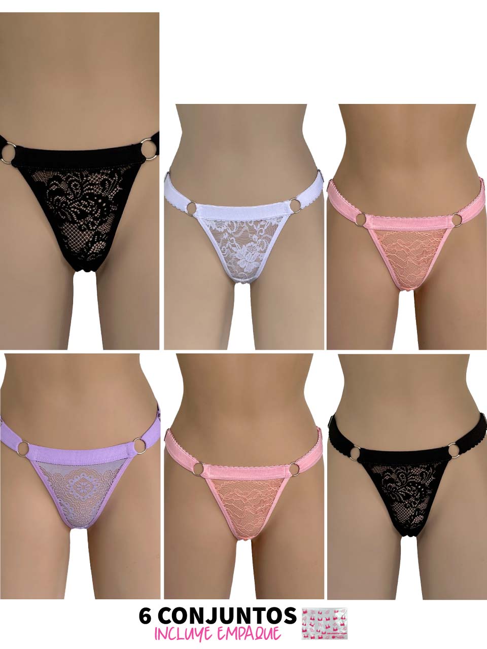 6 TANGAS CONTORNO GRADUABLE ENCAJE -25%