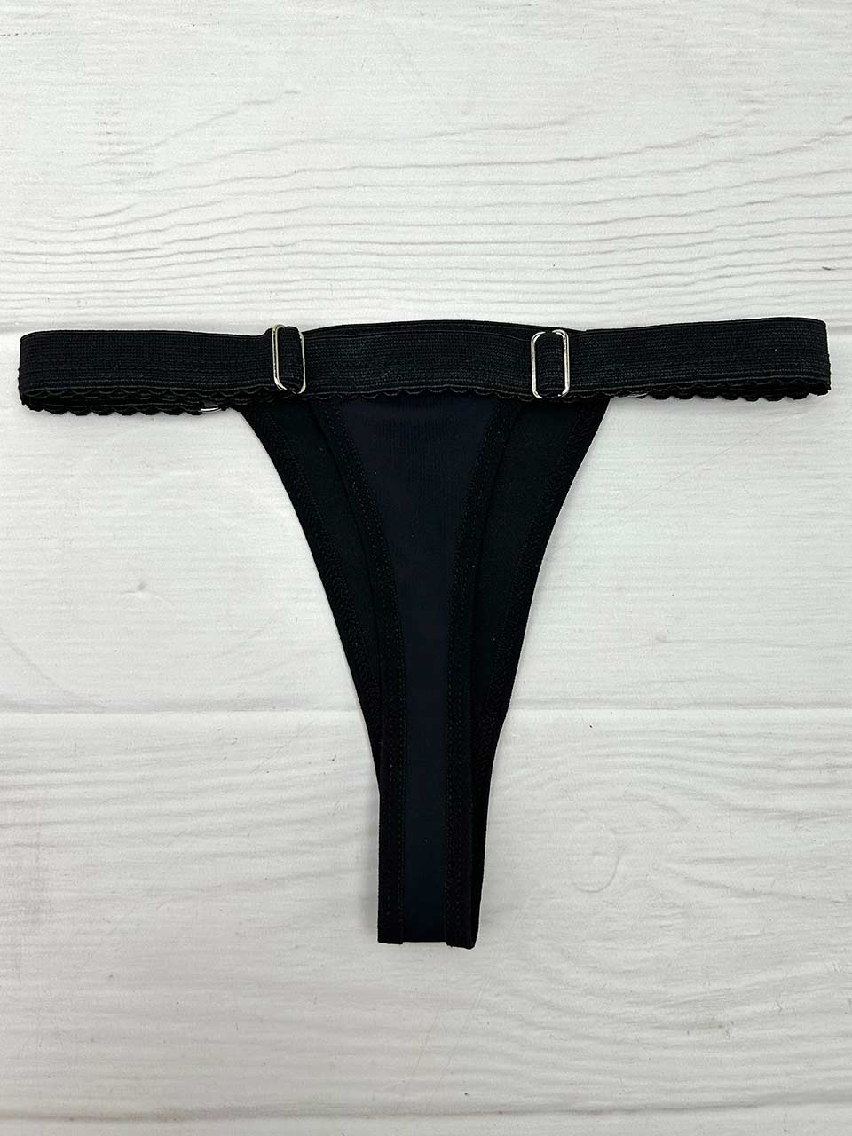 Tanga contorno graduable polilicra negra