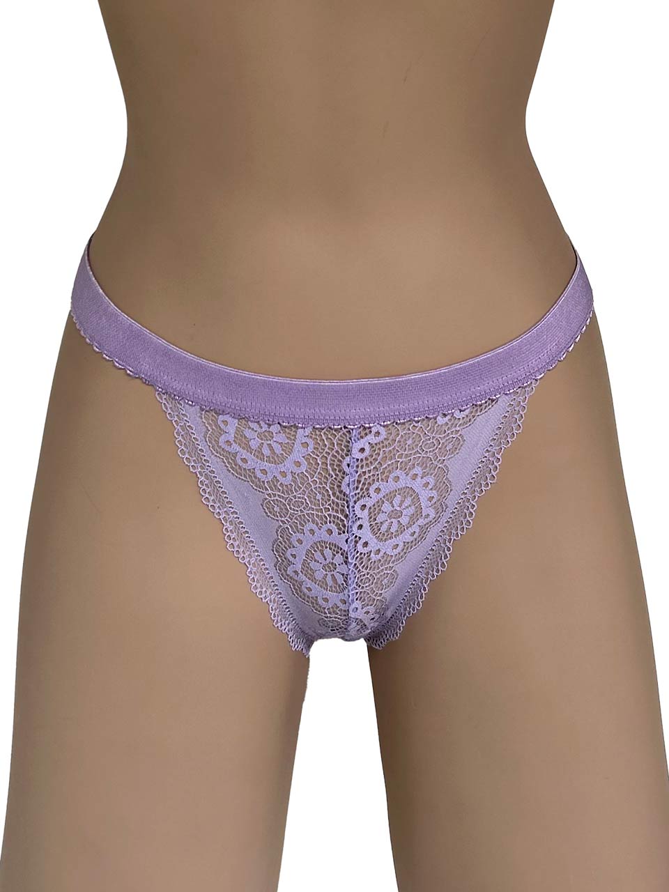 Tanga contorno lila mariposa