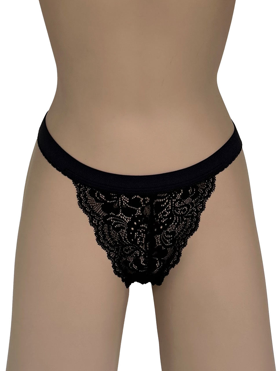 Tanga contorno negra mariposa