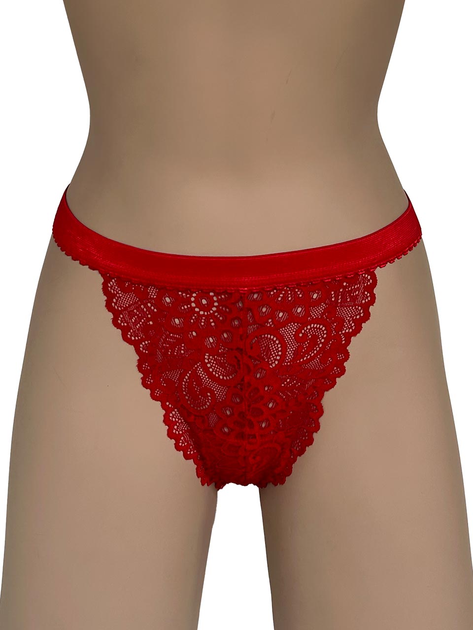 Tanga contorno rojo mariposa