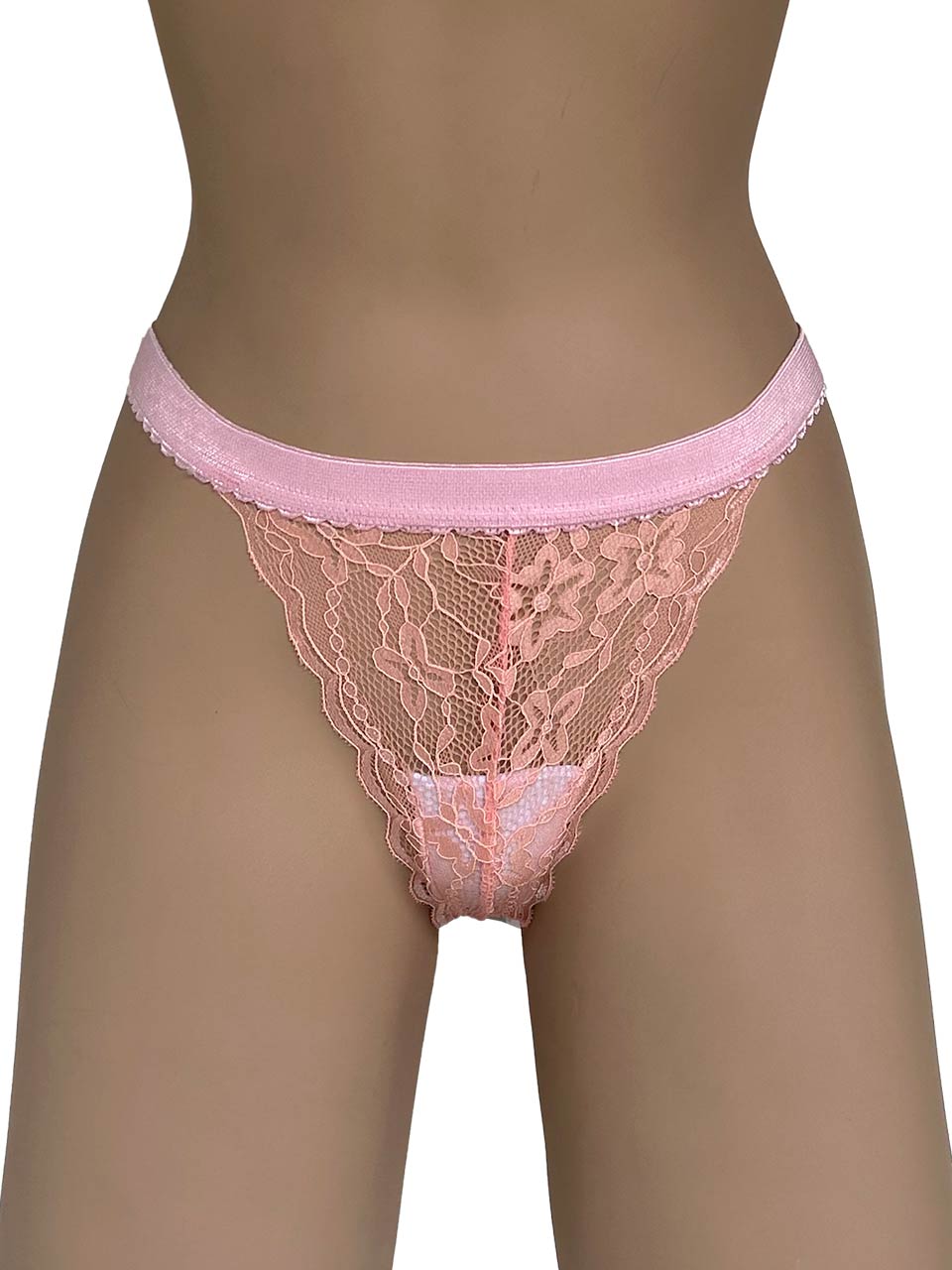 Tanga contorno rosa mariposa