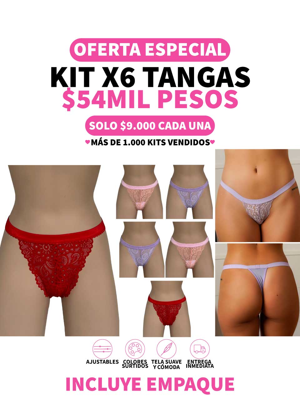 6 TANGAS CONTORNO MARIPOSA -25%