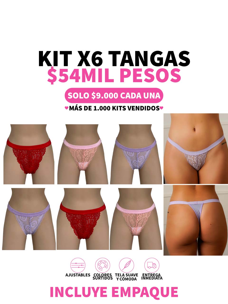 6 TANGAS CONTORNO MARIPOSA -25%