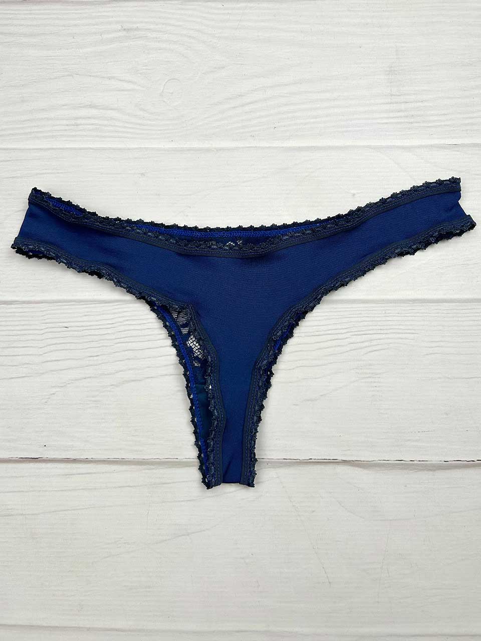 Tanga elastico bicolor azul
