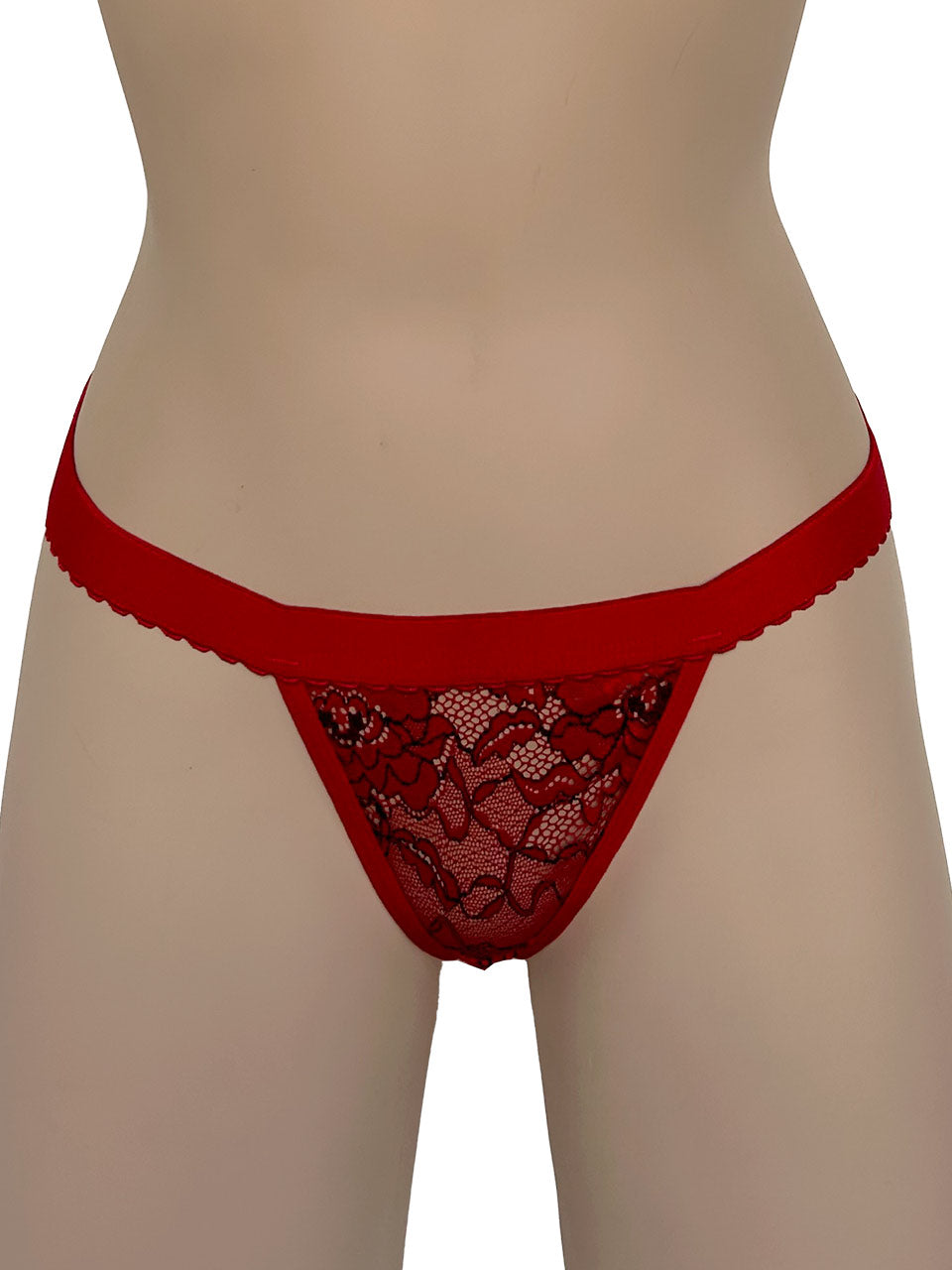 Tanga contorno rojo