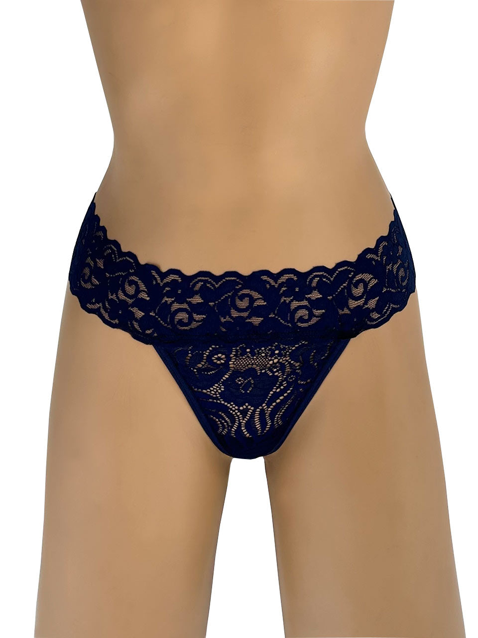 Tanga franja hilo azul