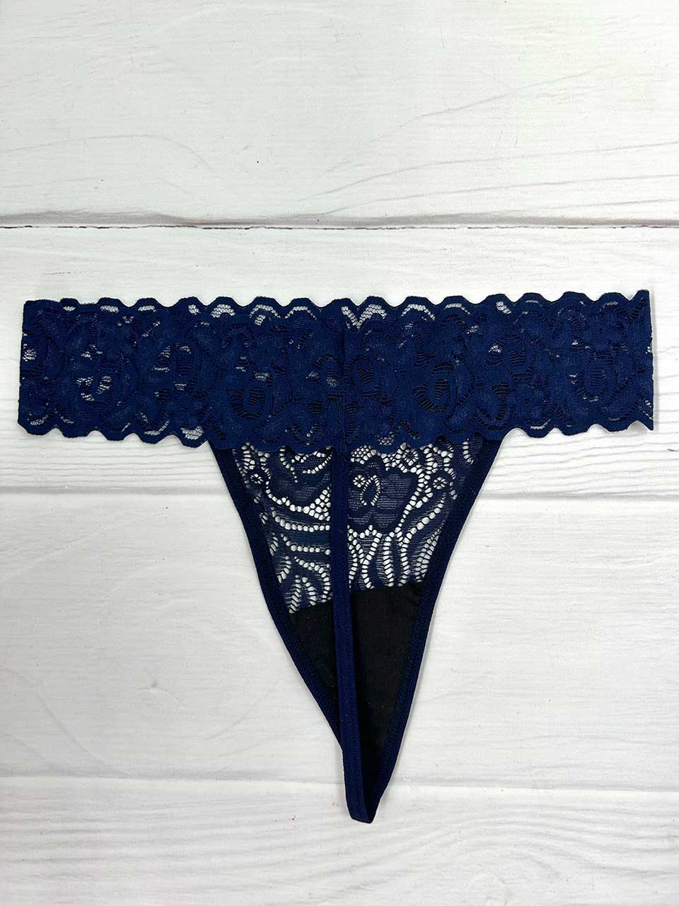 Tanga franja hilo azul