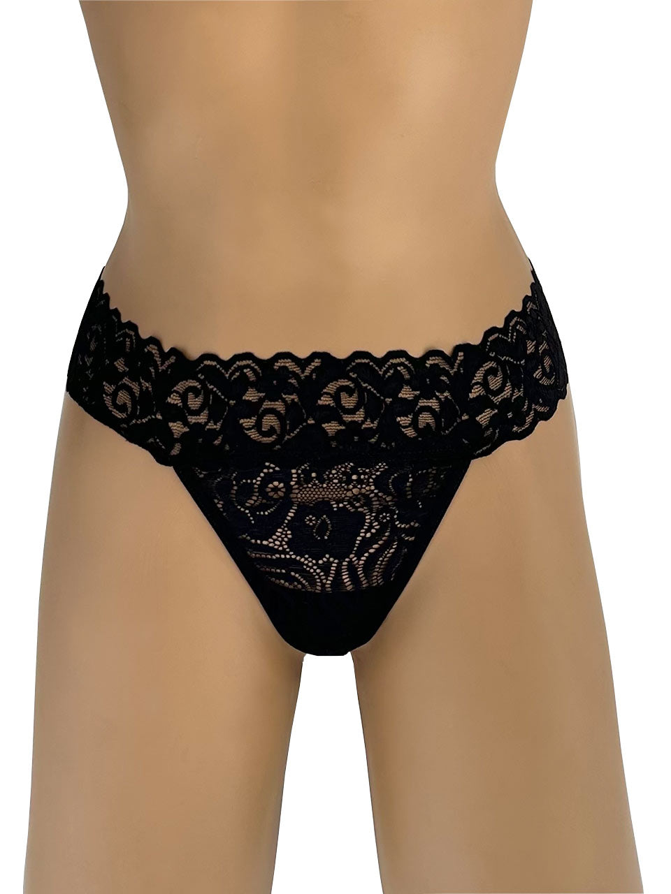 Tanga franja hilo negra