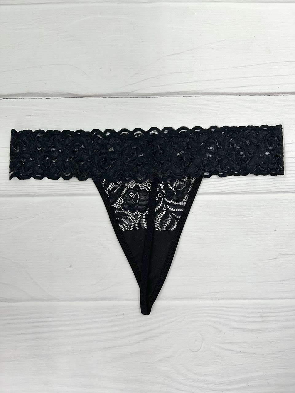 Tanga franja hilo negra