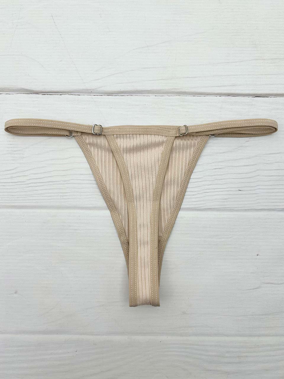 Tanga rib graduacion beige