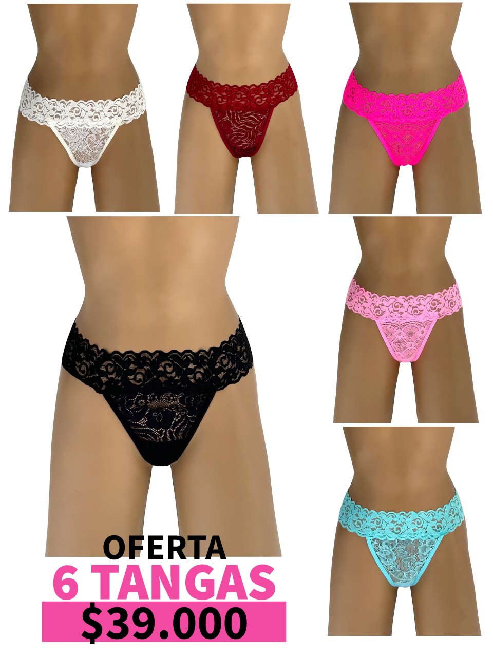 LLEVA 6 TANGA FRANJA HILO - 35%