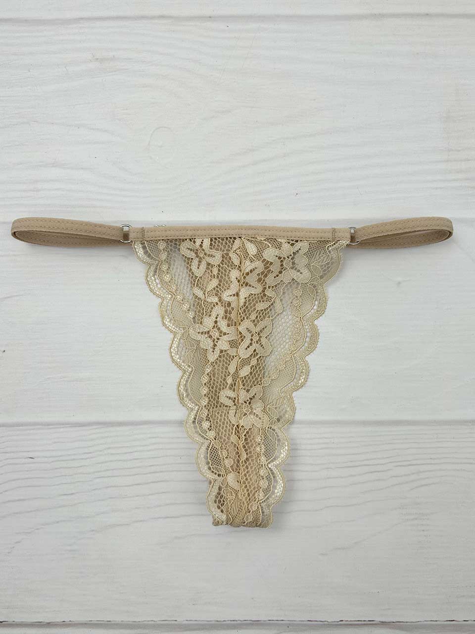 Tanga mariposa beige