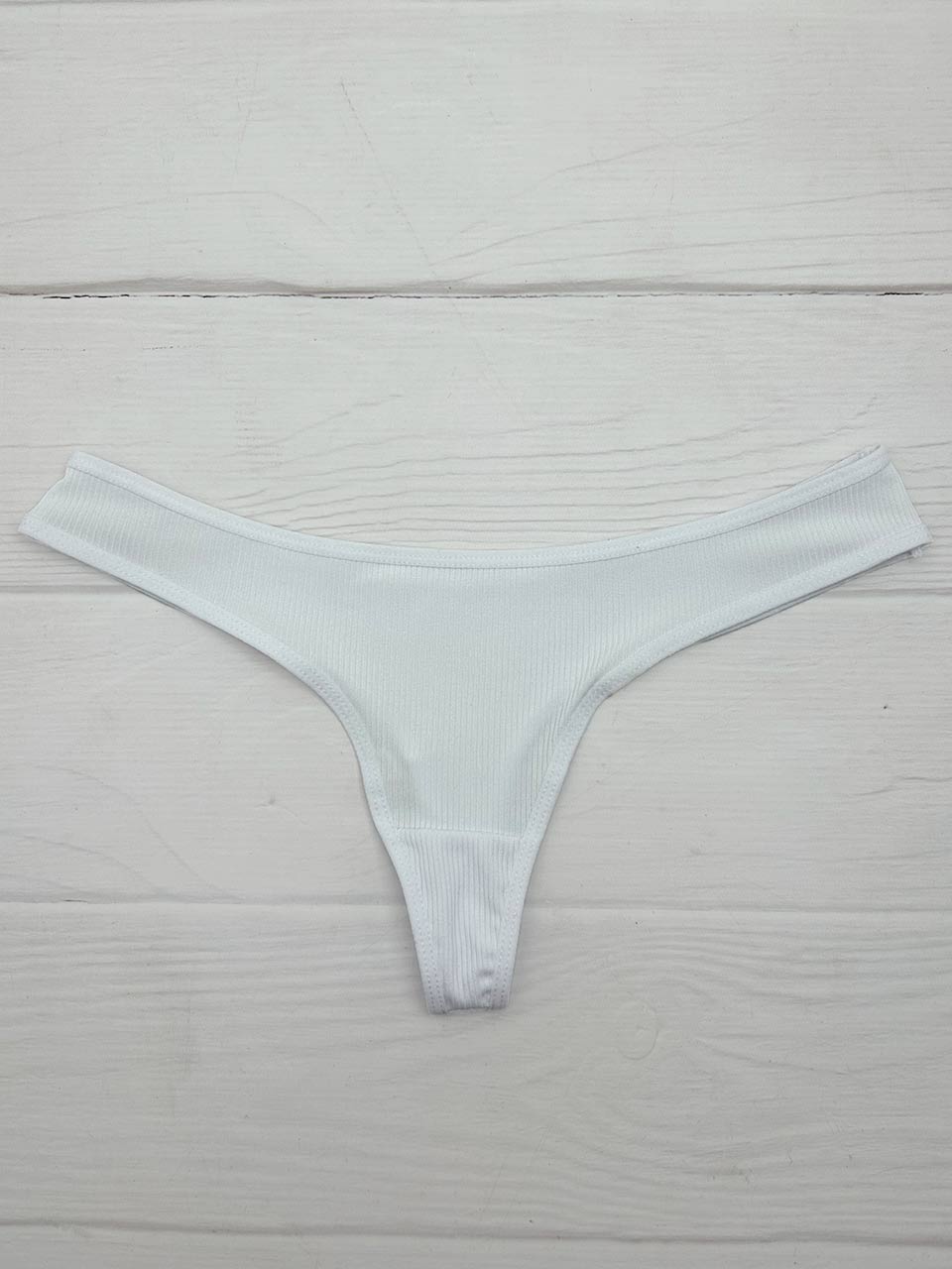 Tanga rib elastico blanca
